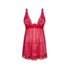 Lacelove babydoll öösärk ja stringid – punane – XL/2XL — Foto 7