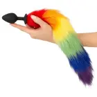 Fluffy Tail Rainbow dildo – 42 cm – Multicolored Photo