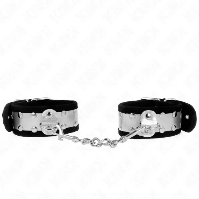 KINK тонкие регулируемые фиксаторы для запястий – чёрные/серебряные – 30x4 cm