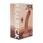 Dual-density silicone curved realistic dildo with suction cup – tan – 15.5 cm (6") — Photo 1