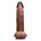 b-Vibe SlipSkin 10" Curved – survele reageerivast silikoonist iminapaga dildo – pruun – 25,4 cm — Foto 4