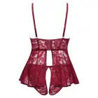 Cottelli CURVES Red Lace and Velvet Babydoll Set with Crotchless Briefs – XL — Photo 8