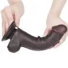 LoveToy Sliding Skin Dual Layer Dong – реалистичный двухслойный фаллоимитатор – TPE – чёрный – 20,3 см — Фото 5