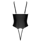 Cottelli LINGERIE Leather-like Crotchless Bodysuit – Black – L — Photo 7
