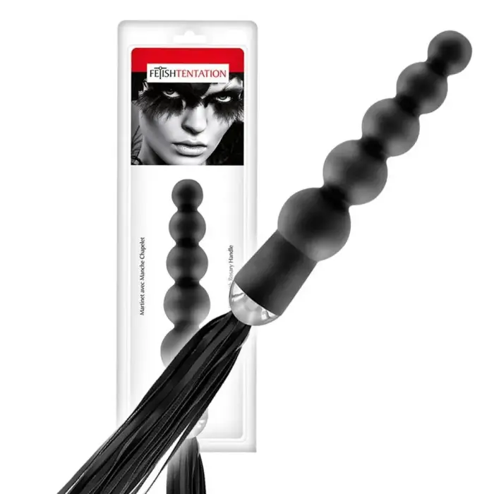 MARTINET анальная пробка с ручкой-розарием – 19 cm (7.5″) – Черная