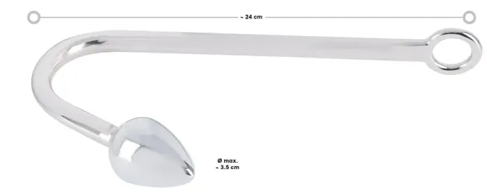 Bondage Hook analinis kištukas – 5.1 cm – Juodas Photo