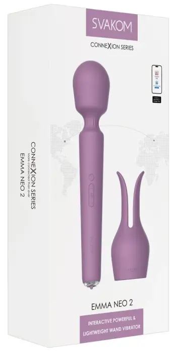 SVAKOM Emma Neo 2 wand masāžas vibrators ar truša stiprinājumu – 21 cm (8.2″) – rozā