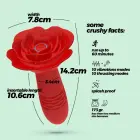 Romeo Thrusting Anal Rose Plug with Remote Control – 14.2 cm – Red — Photo 6