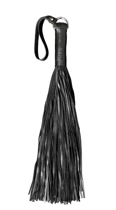 Mākslīgās ādas melna mīksta pātaga – 60 cm