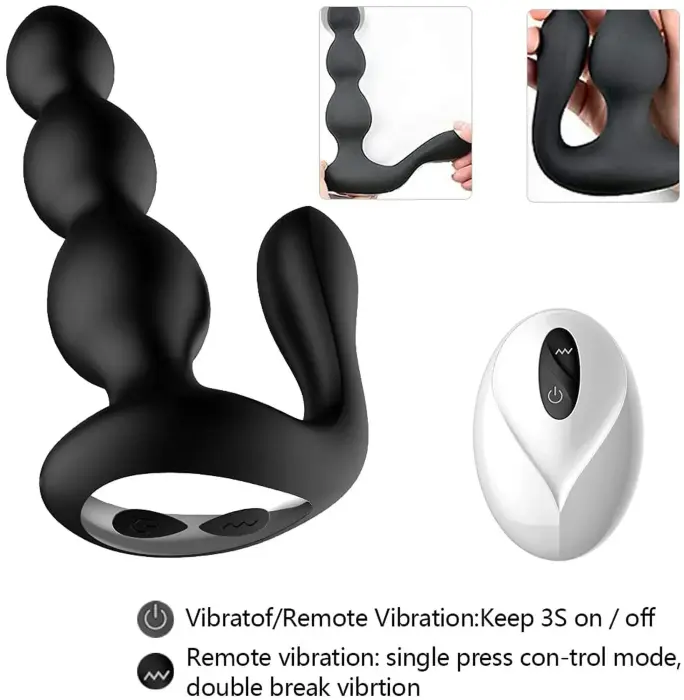 Remote Silicone Anal Beads – Black Photo