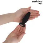 Addicted Toys silikoninis analinis kištukas su juvelyrakmeniu – 9.5 cm – Juodas — Nuotrauka 5
