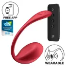 Satisfyer Shiny Petal app-juhitav kantav vibraator – 15 cm – punane — Foto 2