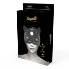 Coquette Chic Desire Vegan Leather Mask with Bunny Ears - Elegant Black — Foto 5