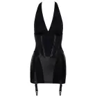 Костюм-платье Dominatrix с бретелями на шее и подвязками – чёрное – XL — Фото 10