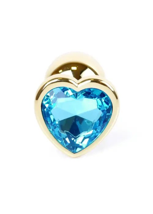 Plug-Jewellery Gold sirds formas anālais spraudnis – 7 cm – Zils