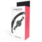 Darkness регулируемый чёрный кляп-шар с кожаным ремешком – One Size — Фото 4