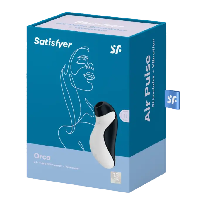 Satisfyer Orca - Õhupulss stimulaator ja vibraator - must/valge