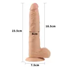 LoveToy Real Extreme Large Dildo – realistiškas dildo – PVC – kūno spalvos – 24,1 cm — Nuotrauka 2