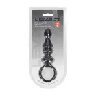 LEVELZ Ribbed Silicone Anal Probe with Loop – Black — Photo 1