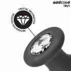 Addicted Toys silikoninis analinis kištukas su juvelyrakmeniu – 9.5 cm – Juodas — Nuotrauka 3