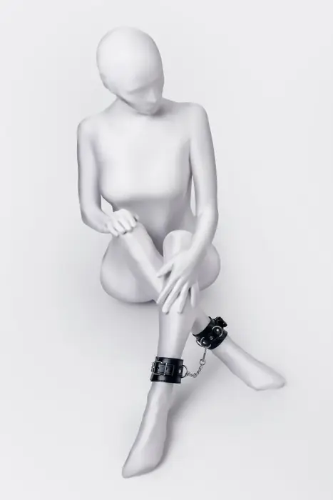 Anonymo handcuffs, PU leather, black, 26.5 cm Foto 3