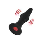 FORTO Vibrating Ribbed Plug Large – anal plug – silicone – black – remote control — Photo 3