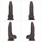 LoveToy Sliding Skin Pro II – divslāņu reālistisks silikona dildo – melns – 17,8 cm (7'') — Foto 16