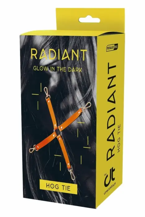 Dream Toys Radiant Hog Tie – светится в темноте – оранжевый – 4 карабина – без никеля
