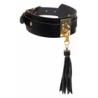 KINKY DIVA Teasing Tassel Collar Black/Gold Adjustable Vegan Leather — Photo 2