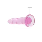Nereālistisks dildo ar piesūcekni – 17 cm (7″) – caurspīdīgs — Foto 2