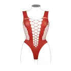 Bodijs ar dziļu V-izgriezumu un necaurspīdīgiem dekoriem – Queen Size – sarkans Foto 6