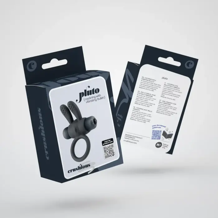 Pluto Vibrating Cock Ring with Bullet – Black
