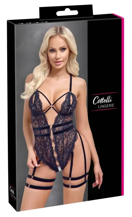 Cottelli Lingerie кружевное боди – чёрное – L