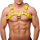 Red Leather Bulldog Leather Harness S/M Yellow — Photo 1