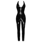 Black Level vinüülist catsuit halter-kaeluse ja kahesuunalise lukuga – must – XL — Foto 8