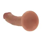 Dual-density silicone curved realistic dildo with suction cup – tan – 15.5 cm (6") — Photo 4