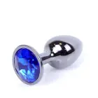 Plug-Jewellery Dark Silver anālais spraudnis ar tumši zilu akmeni – 7 cm (2.8″) — Foto 9