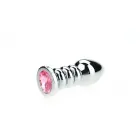 Rievots anālais spraudnis – 10.3 cm (4.1″) – Rozā — Foto 1