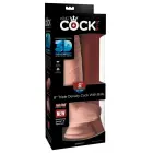 King Cock Plus divslāņu dildo ar sēkliniekiem un piesūcekni – 24 cm (9.5″) – miesas krāsa — Foto 1
