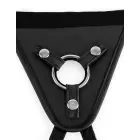 Fetish Fantasy Series Vinyl Harness – adjustable strap-on harness with 4 rings – black — Photo 6