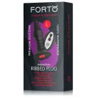 FORTO Vibrating Ribbed Plug Large – anal plug – silicone – black – remote control — Photo 1