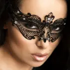 Chilirose CR 3755 – латунная маскарадная маска с кристаллами – чёрная — Фото 1