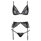 Kissable Lace Bra, Suspender Belt & String Set – Black – L/XL — Photo 4