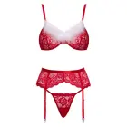 Cottelli LINGERIE X-Mas красный кружевной комплект бюстгальтера – S/M — Фото 6