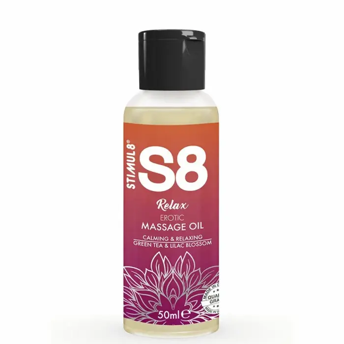 S8 Relax masāžas eļļa zaļā tēja un ceriņu ziedi – 50 ml