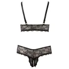 Black Lace Wireless Bra and Crotchless String Set – 3 XL — Photo 6