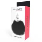 Darkness – silikoninis analinis kaištis su dirbtinio kailio uodega – juodas – 7 cm — Nuotrauka 4