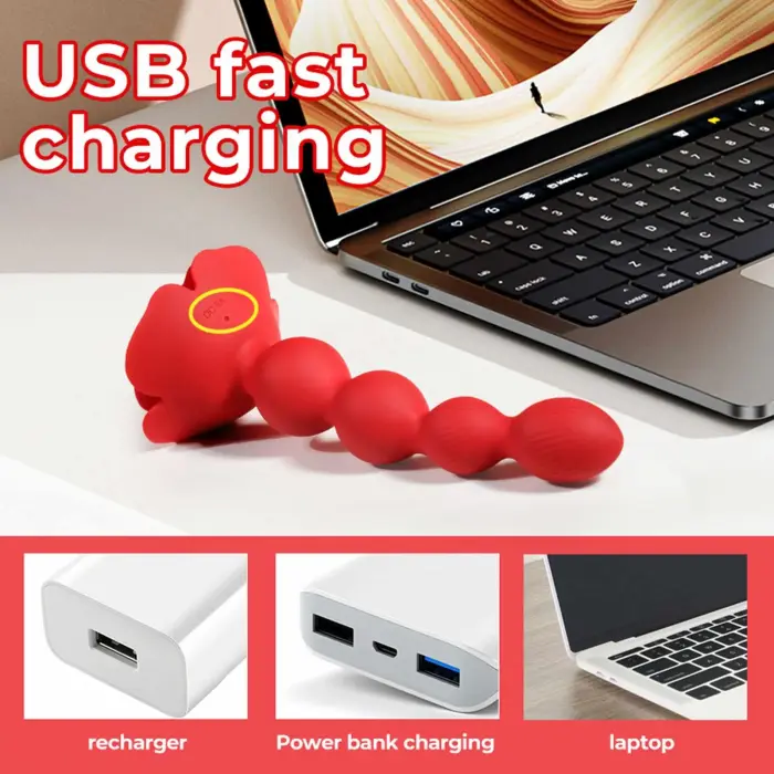 Rožu rotējošās anālās bumbiņas – Red Foto 13