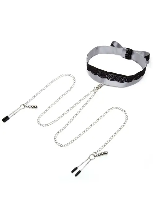 Fifty Shades of Grey Collar and Nipple Clamps – Silver