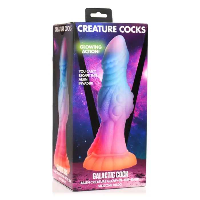 Galactic Creature tamsoje šviečiantis dildo – 23+ cm (10.5″) – spalvotas